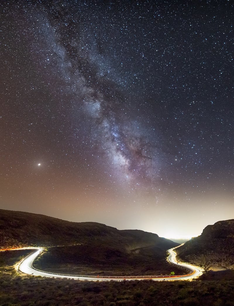 Milky Way galaxy over a mountain landscape